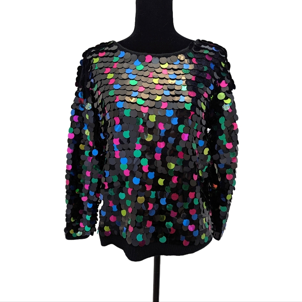 Vintage Rainbow Sequin Sweater 🌈